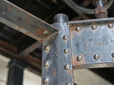 Riveted steel showing historic technique