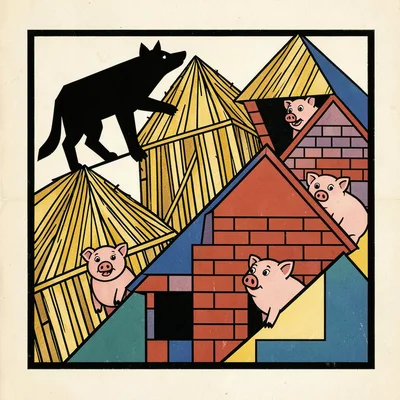 The Wolf and Three Little Houses