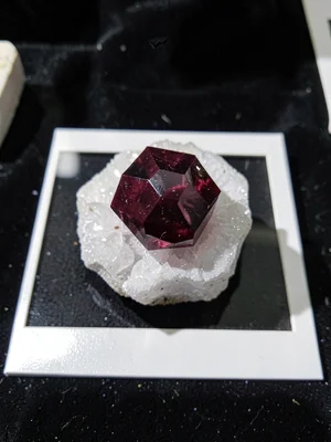 Garnet Dodecahedron Deep Red Quartz Matrix