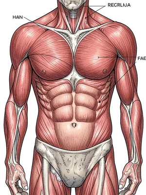 Human torso muscular anatomy