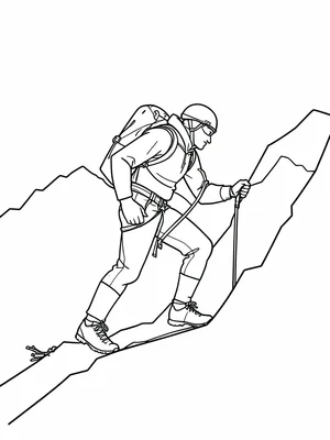 Mountain climber outline