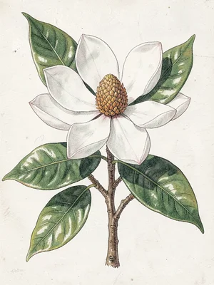 Magnolia grandiflora botanical plate