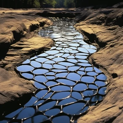Land Art Photo by Andy Goldsworthy Liquid glass rivul