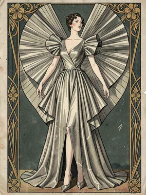 Metallic sunray pleats shoulders