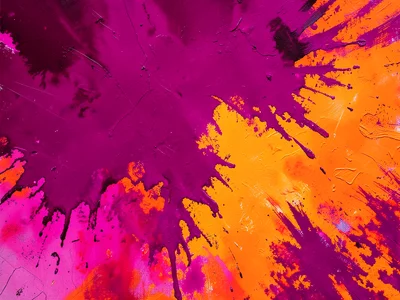 Vast canvas of deep magenta bleeding into electric orange, painterly texture vis