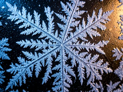Breath condensation freezing on a cold window, chaotic crystal pattern from rapi