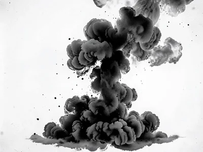 Ink cloud rising against gravity from bottom