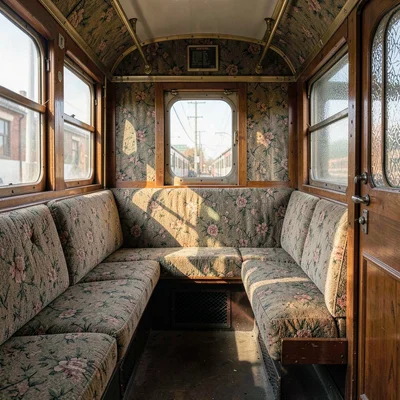 Empty Compartment Facing Seats Symmetrical