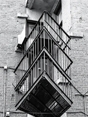 Fire escape zigzag pattern