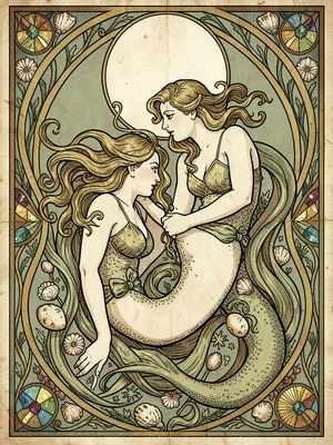 Art Nouveau mermaids