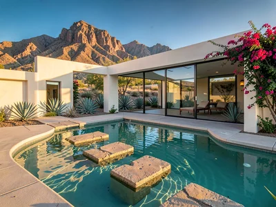 Stepping Stones Across Pool
