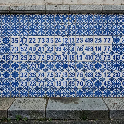 Address Numbers Painted Over Tile Face