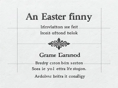 An Easter dinner invitation set in elegant Garamond on heavy cotton stock — the 