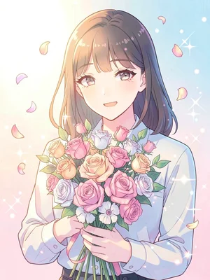 Receiving flower bouquet
