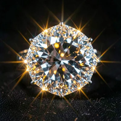 A diamond ring lit by twelve sources to maximize fire and brilliance, the facets