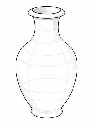 Plate of a single hand-thrown vase with rim, neck, shoulder, belly, and foot pro