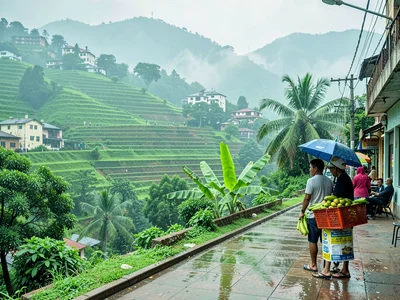 Emerald green hills through morning mist in Kigali, Rwanda, Urban Kigali cleanli