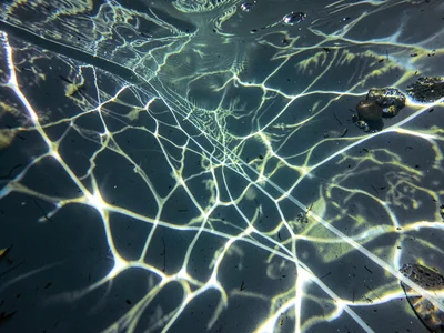 Complex light play where two wave sets intersect