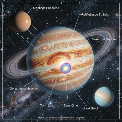 Jupiter interior cross-section diagram