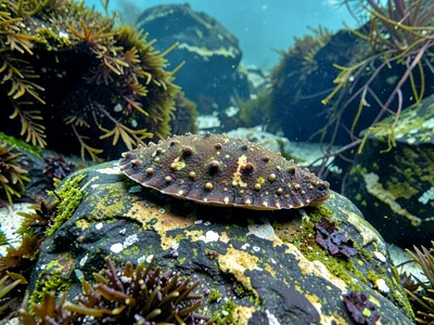 Chiton on rock surface camouflaged