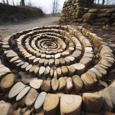 Land Art Photo by Andy Goldsworthy A spiral made from