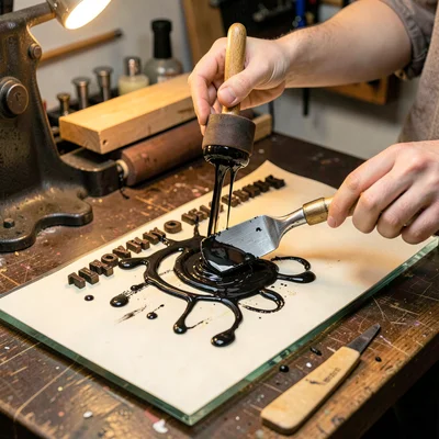 Mixing Ink on Glass Slab