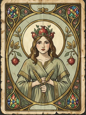 Art Nouveau Empress tarot card