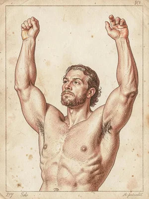 Arms raised muscle study
