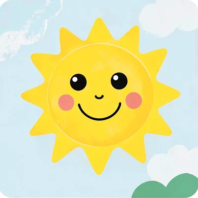 Smiling yellow sun