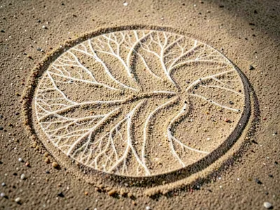 Fine sand showing complex pattern at the moment of pattern change
