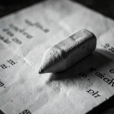Charcoal study of a kneaded eraser worn into a soft point on a sheet of newsprin