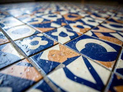 Geometric floor viewed at extreme angle
