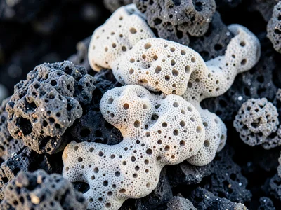 Pumice texture showing frozen foam structure