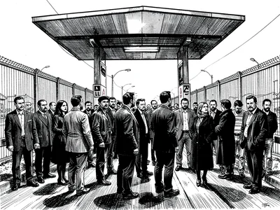 Border crossing queue
