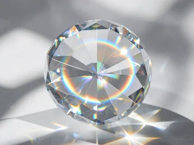 Crystal ball creating circular spectral pattern