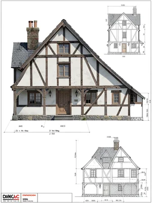 Tudor house elevation drawing
