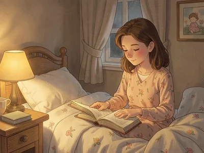 Mother reading bedtime story